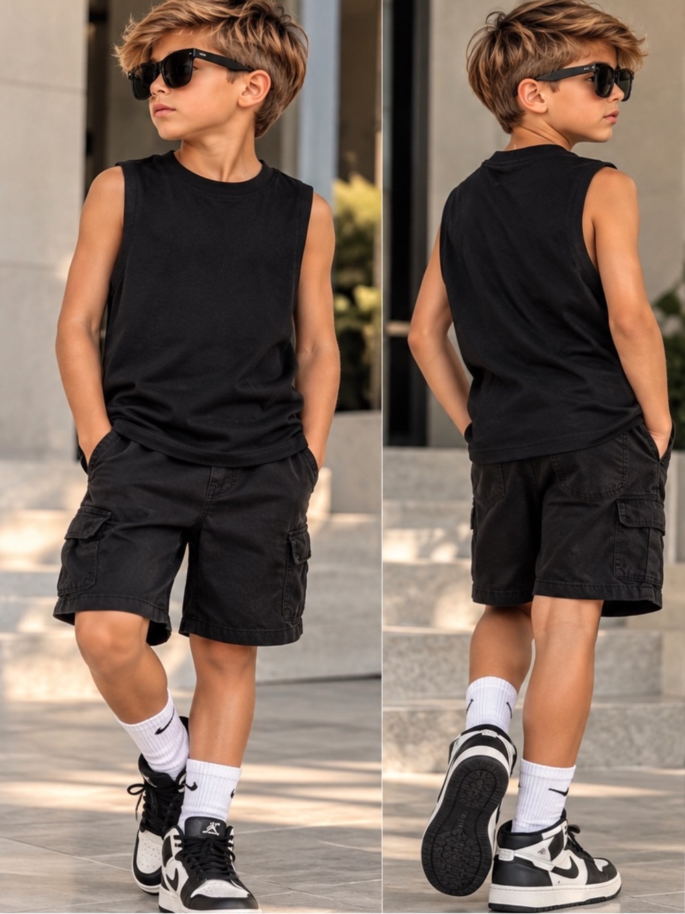 Zara Black Sleeveless Muscle Tank Top for Kids